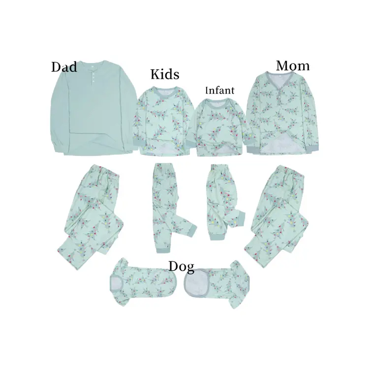 2024 Kerst Pyjama Set Mama En Ik Baby Kleding Print Familie Pakken Bedrukt Boom Vader Moeder Kinderen Nachtkleding