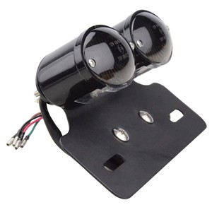 GOOFIT хромированная мотоциклетная двойная лампа кошачий глаз задний тормозной индикатор со встроенными поворотниками серая резервная лампа - Product Image 2