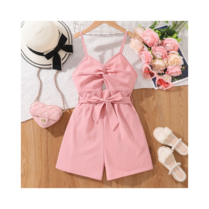 Nuevo Mono Corto de Verano para Niñas Adolescentes, Pantalones Cortos con Tirantes y Abertura en la Cintura, Ropa para Bebés de 8 a 12 Años - Product Image 1