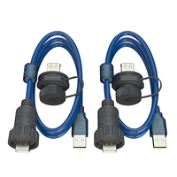 IP65 2,0 versión USB enchufe montaje en Panel frontal conector hembra 24AWG Cable enchufe para equipo de señal de transmisión