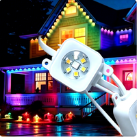 Guirlandes lumineuses à pixels RGBWWIC Pro 100FT en plastique pour avant-toit, DC36V, IP67, étanches, synchronisation musicale intelligente via application, gradation, éclairage de Noël extérieur