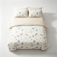 Parure de lit d'hôtel personnalisable en fibres, 4 pièces, taille américaine complète, 500 fils, style américain, imprimé floral, vente en gros en vrac pour