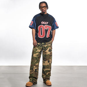 Maillot de football ample en coton 100 % personnalisé, motif lettres surdimensionnées, sérigraphie, tissu tricoté respirant et décontracté – Vente en gros - Product Image 4