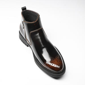 Botas de Tobillo Balmoral de Cuero para Hombre, Textura Lijada a Mano, Estilo Amish, Algodón, Resistentes al Agua, Antideslizantes - Product Image 1