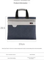 Bolsa para documentos A4, carpeta de archivos portátil de doble capa, impermeable, con cremallera Oxford, bolsa para conferencias, para documentos en papel, maletines para hombres