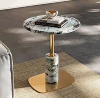 Table console moderne de luxe en marbre vert, finition dorée haut de gamme pour la décoration de chambre d'hôtel et de salle à manger, couleur personnalisée