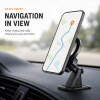 Support de téléphone portable universel pour voiture, fixation magnétique, matériau ABS, anti-poussière, anti-corrosion, réglage à 360°, attraction magnétique N52