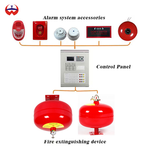 Unité d'extinction d'incendie chimique sèche suspendue certifiée CE BAOAN FZX-ACT, déclencheur thermique automatique, cylindre en acier inoxydable de 10 kg, encastré - Product Image 3