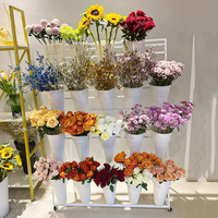 Taille de couleur personnalisée en usine Étagère de fleuriste Seau à fleurs Présentoir Présentoir à fleurs