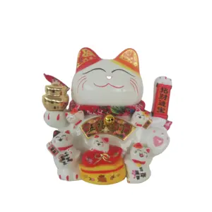 Braccio sventolante ricchezza cinese gatti fortunati gatti in ceramica per Fortune Home Hotel Decor Craft