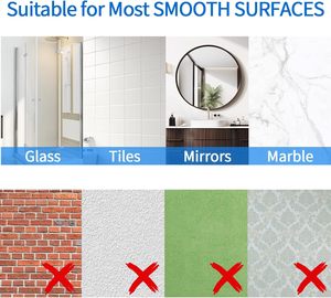 Hút cup Hooks đối với vòi hoa sen phòng tắm cửa sổ kính gương gạch dính khăn móc cho treo mướp Robe Matte đen 2 gói - Product Image 6