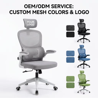 Chaise de bureau ergonomique moderne en maille à dossier haut pivotant et réglable avec support lombaire et accoudoirs ajustables