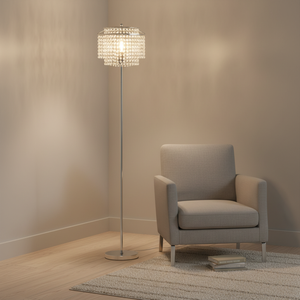 Ehomelights <strong>Gold</strong> Crystal LED Floor <strong>Lamp</strong> 64" <strong>Tall</strong> Adjustable Height Modern Design E12/E14 Touch Control Double-Layer Lampshade - Product Image 3