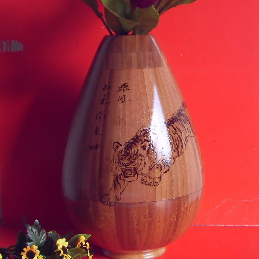 Бамбуковая ваза для цветов ручной работы, украшение для дома и офиса, Бамбуковая круглая ваза ручной работы