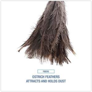 Plumeau professionnel en plumes d'autruche Boardwalk BWK31FD avec manche de 16 pouces pour l'élimination de la poussière - Product Image 5