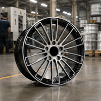 Rines Monobloque Forjados Personalizados 21x9.5 21x11, 5x130 PCD, CB 71.56, Acabado Negro Mecanizado, Distintos Tamaños, para Sedanes de Lujo, CNC