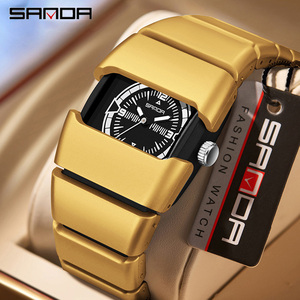 Reloj de Cuarzo Luminoso para Hombre Sanda 9503, Reloj de Pulsera con Correa de Armadura Multisección Resistente al Agua - Product Image 1