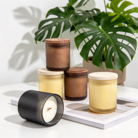 Ventes en gros de pots en verre givré LA03M avec motifs personnalisés, bougies parfumées avec logo privé pour la décoration et l'usage domestique
