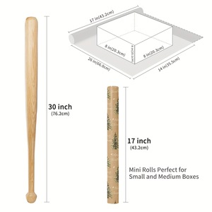 Rollo de Papel Kraft Navideño de 80g con Diseño de Árboles de Pino y Bayas, Papel de Regalo Ecológico - Product Image 6