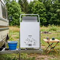 Système de douche mobile extérieur 6L, chauffe-eau à gaz portable sans réservoir avec kit de pomme de douche pour camping-cars
