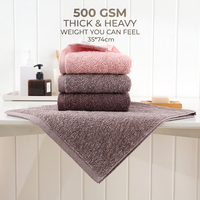 Handuk Tangan Katun 100% 35x74cm 500 GSM Warna Solid Lembut Menyerap Air Logo Custom untuk Salon Kecantikan dan Spa Grosir