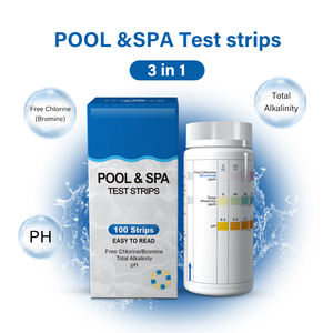 Bandelettes de <span class=keywords><strong>test</strong></span> de la qualité de l'eau pour <span class=keywords><strong>piscine</strong></span> et spa, modèle SZ33, <span class=keywords><strong>chlore</strong></span> libre, alcalinité totale, pH, 100 bandelettes/flacon, vente en gros usine - Product Image 6