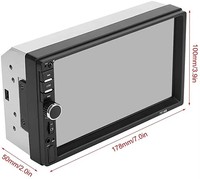 Reproductor MP5 7018B con Pantalla Táctil de 7 Pulgadas, 2 DIN, HD, BT, FM, Autoradio, Compatible con Cámara de Visión Trasera, Audio para Auto, Radio Estéreo Universal