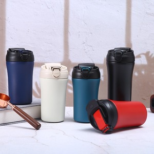 Wholesale American style stainless steel double layer vacuum flip top bouncing cup with built in straw beverages warm - Product Image 4