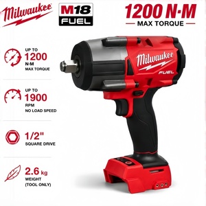 <span class=keywords><strong>Llave</strong></span> de <span class=keywords><strong>Impacto</strong></span> Eléctrica <span class=keywords><strong>Milwaukee</strong></span> OEM de 1/2 pulgada y 18V con 1200NM de Torque, Batería de 5Ah y Cargador, Juego Completo para Reparación de Neumáticos de Automóvil - Product Image 2