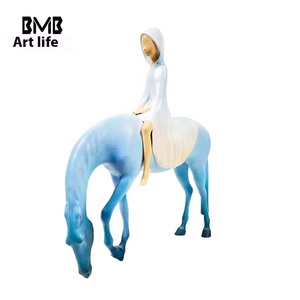 Il "sogno come un cavallo" dell'artista moderno Yu Ke: silenziosi ", decorazioni per la casa in resina per il tema dell'arte del salotto - Product Image 5