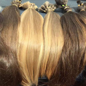 Honey Blonde Doble Dibujado Sin Procesar Raw European Slavic Russian Virgin Remy Bulk Extensiones de Paquetes de Cabello Humano para Pelucas Judías - Product Image 1