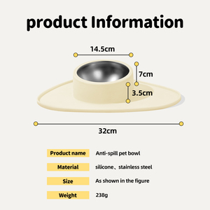 Bol pour chien en silicone de qualité alimentaire moderne et durable avec logo personnalisé, inserts amovibles en acier inoxydable, base antidérapante pour un nettoyage facile - Product Image 2