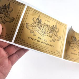 Tùy Chỉnh Dập Nổi Thương Hiệu Riêng Vector Vàng Rượu Vang Vodka Whisky Rum Tequila Chai Kim Loại Nhãn - Product Image 6