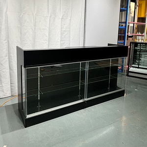 Nhà máy trực tiếp cửa hàng 6 chân bằng gỗ gờ đầu tiền mặt đăng ký truy cập với kính hiển thị trường hợp phía trước - Product Image 5