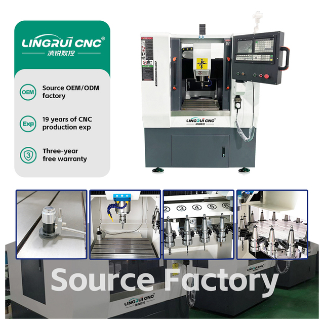 Lingrui High Speed CNC Metal Milling Machine with Automatic Tool Changer 8 Tools for Precision Machining