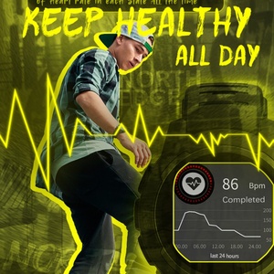 NORTH EDGE Men's <b>Digital</b> Watch Men Fashion Sports Watches Full Touch Screen Heart Rate Pedometer Stopwatch IP68 Waterproof <b>Clock</b> - Product Image 5