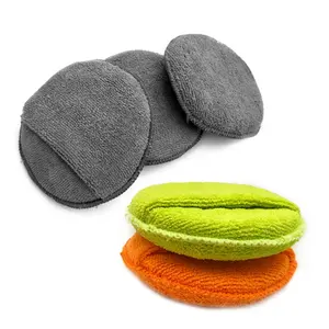 5 pulgadas 10Pcs 125mm esponja de La microfibra cera aplicador almohadillas con dedo de bolsillo para coche almohadilla de espuma
