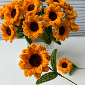 Ramo <span class=keywords><strong>de</strong></span> Girasoles Realistas Hechos a Mano con Limpiapipas para Decoración <span class=keywords><strong>de</strong></span> Mesa del Hogar para el Día <span class=keywords><strong>de</strong></span> la Madre, Flor Artificial DIY - Product Image 2