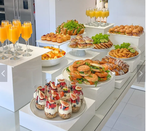 Глянцевый белый черный прозрачный акриловый кубический Дисплей вставка для гнездования экологически чистые свадебные стеллажи с полым дном - Product Image 4