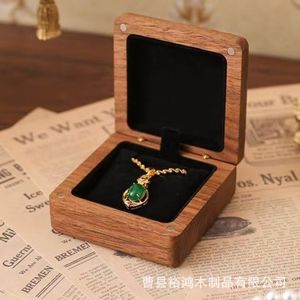 Wooden Jewelry <b>Box</b> Square Solid Color Desktop Storage <b>Box</b> For Brooch Pin Medal Award Collectible Souvenir Dustproof - Product Image 2