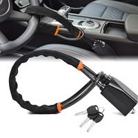 Dispositif antivol pour voiture Produit tendance Verrou de volant de voiture avec 3 clés Convient à la plupart des véhicules Verrou de volant de voiture en forme de U