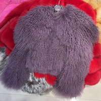 Veste courte en fourrure de mouton de Mongolie véritable à col large pour femme, hiver, luxe, fourrure bouclée et moelleuse, vêtement d'extérieur court
