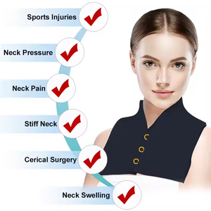 Enveloppe de <span class=keywords><strong>glace</strong></span> réglable pour le cou avec boutons - Collier cervical en gel de qualité médicale pour thérapie chaude et froide, soulagement des douleurs cervicales - Product Image 5