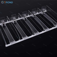 Présentoir de vente au détail en acrylique de supermarché pour paquet de cigarettes Présentoir à poussoir en plastique avec ressort