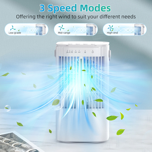 2-in-1 cá nhân làm mát không khí tạo độ ẩm với 3 tốc độ gió 2h/4h hẹn giờ tiếng ồn thấp tình trạng thiếu nước Alert-USB powered cho xe ô tô rvs - Product Image 6