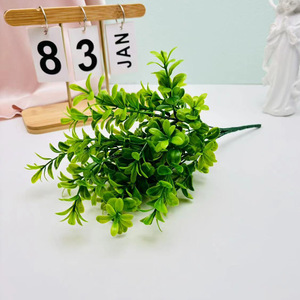 Bouquet de plantes vertes artificielles à 7 tiges et 35 mailles, hauteur 34 cm, pour décoration maison et mariage - Product Image 4