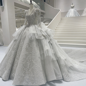 Vestidos <span class=keywords><strong>de</strong></span> Novia <span class=keywords><strong>de</strong></span> Lujo con Escote en V y Lazo <span class=keywords><strong>de</strong></span> Ilusión Elegante <span class=keywords><strong>de</strong></span> Fábrica, Jancember Gt004 - Product Image 4