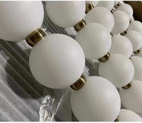 Lustre moderne nordique minimaliste en fer LED dimmable, design collier de perles, pour maison, hall d'hôtel, villa, suspension longue