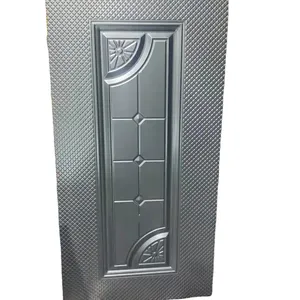 Geprägte Stahl Metall Metall Tür abdeckung Kalt gewalztes Eisenblech 6 Panel Außen laminierte Tür abdeckung Für Sicherheits türen