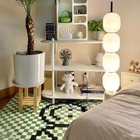Lampe sur pied minimaliste du milieu du siècle, globe empilé, verre laiteux, base en marbre, pour décoration intérieure, salon, maison